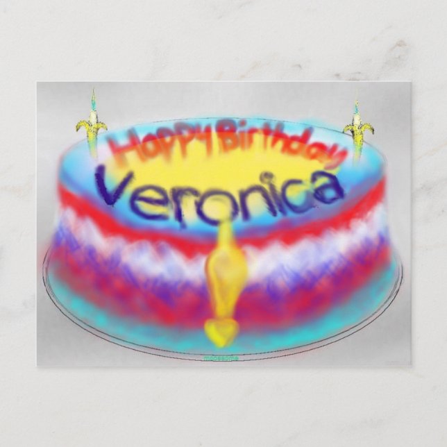 Postal El pastel de cumpleaños de Verónica (Anverso)