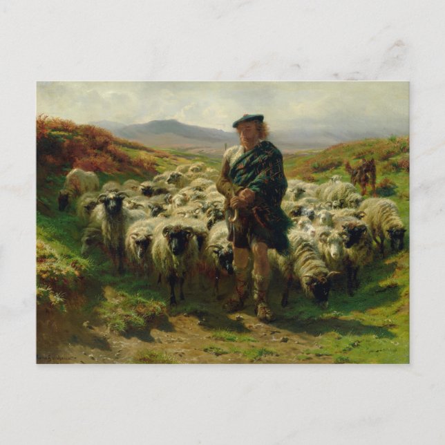 Postal El pastor de la montaña, 1859 (Anverso)