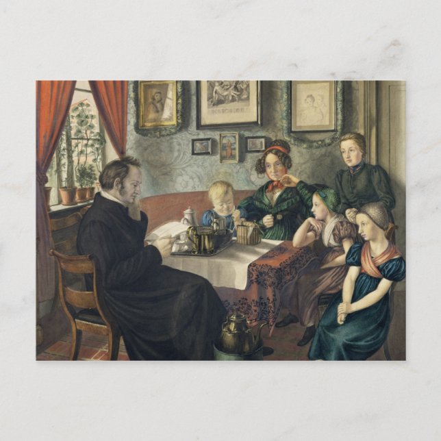 Postal El pastor Johann Wilhelm Rautenberg y su (Anverso)