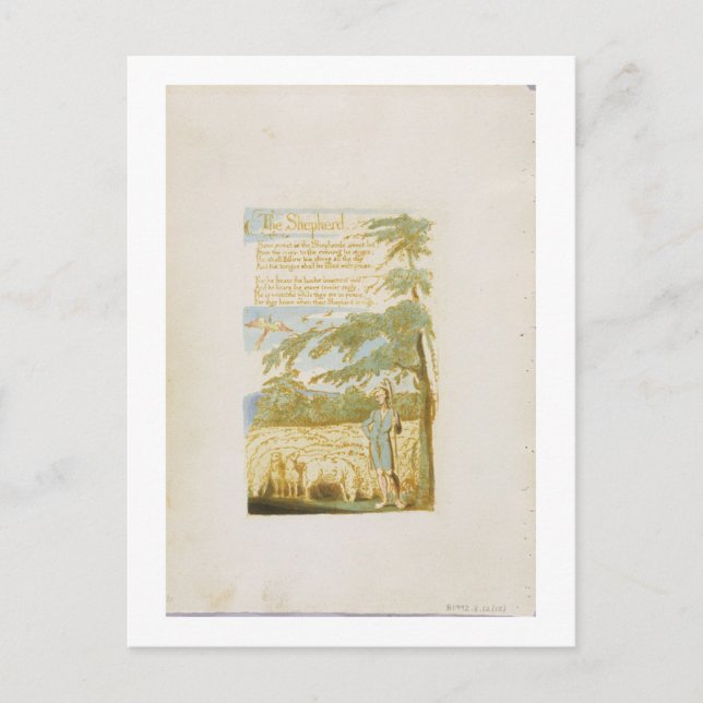Postal 'El Pastor', plato 15 de 'Canciones de inocencia' (Anverso)