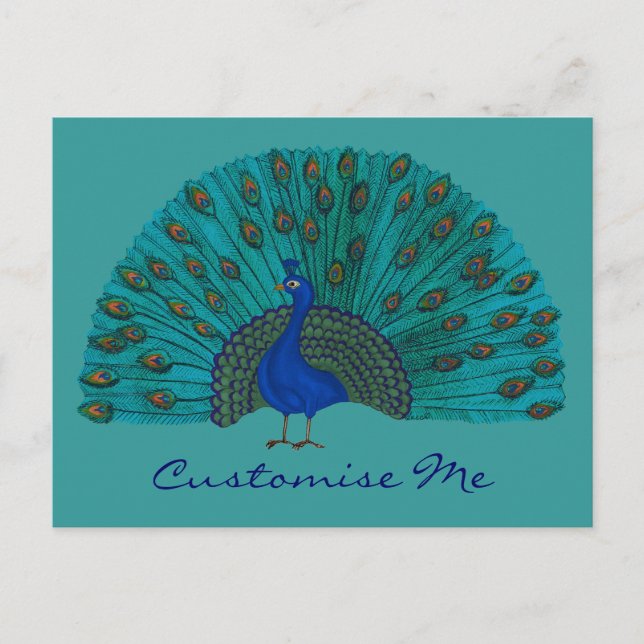 Postal El pavo real (Anverso)