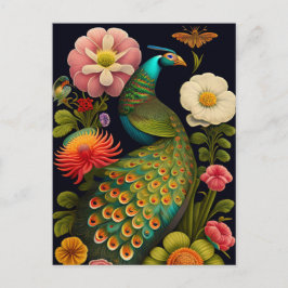 Postal El pavo real | Haeckel moderno