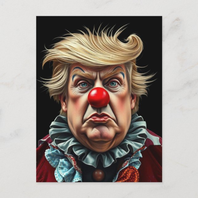 Postal El payaso gracioso de Donald Trump (Anverso)