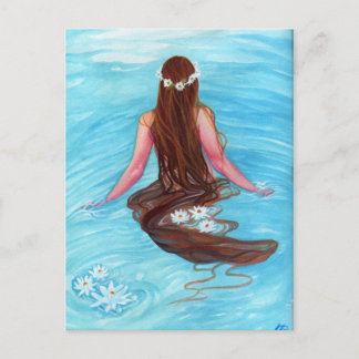 Postal El pelo de sirena cayó en olas POSTCARD