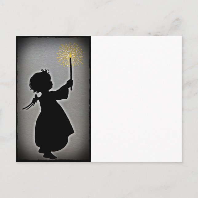 Postal El pequeño ángel le deja su brillo claro (Anverso)