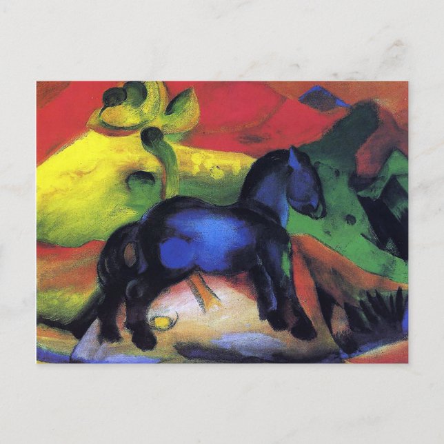 Postal El pequeño caballo azul de Franz Marc (Anverso)