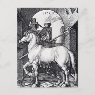 Postal El pequeño caballo de Albrecht Durer