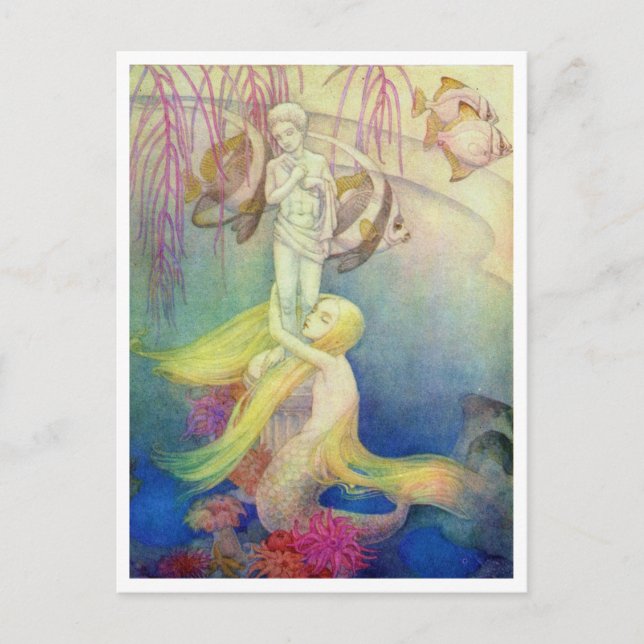 Postal El pequeño deseo de la sirena de Dorothy Lathrop (Anverso)