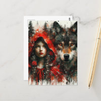 El pequeño rojo adorable y el lobo