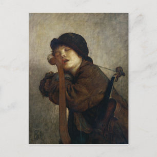 Postal El Pequeño Violinista Dormido, 1883