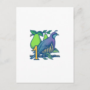 Postal El perdiz en un árbol perverso