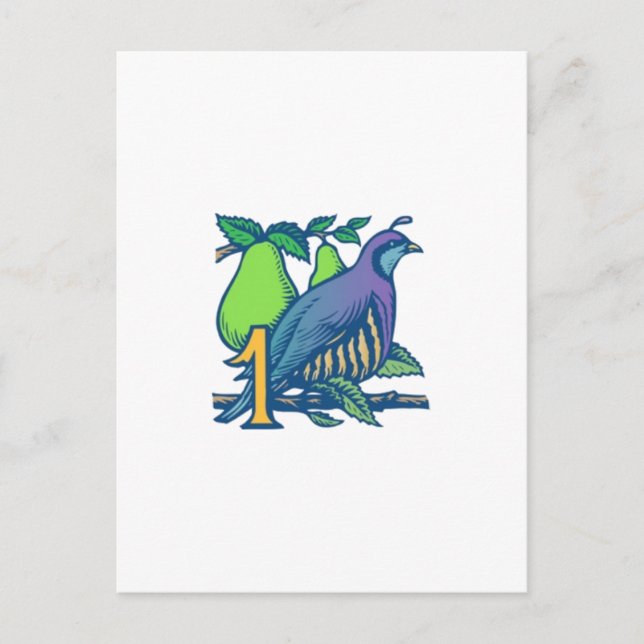 Postal El perdiz en un árbol perverso (Anverso)