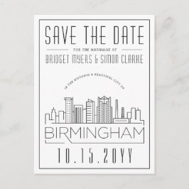 Postal El perfil estilizado del Boda de Birmingham Save t