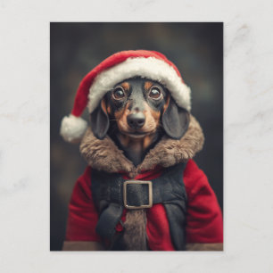 Postal El perro auxiliar más pequeño de Santa