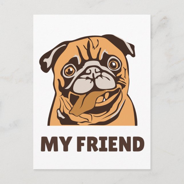 Postal El perro es mi amigo (Anverso)