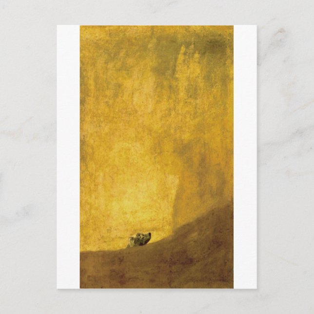 Postal El perro, por Francisco de Goya (Anverso)