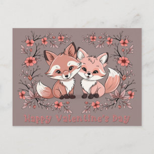 Postal El Personalizado aburrido Fox ama el Día de San Va