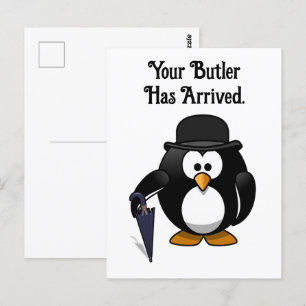 Postal El Personalizado de Butler Penguin, de clase baja,