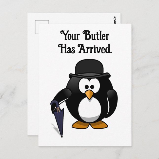 Postal El Personalizado de Butler Penguin, de clase baja, (Anverso / Reverso)