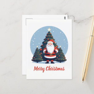 Postal El Personalizado dulce Santa Claus y el árbol de N