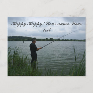 Postal El pescador por la noche