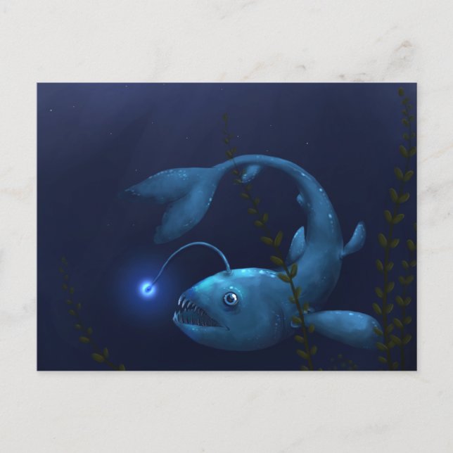 Postal El pez anguloso en el subcrecimiento (Anverso)