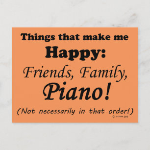 Postal El piano me hace feliz