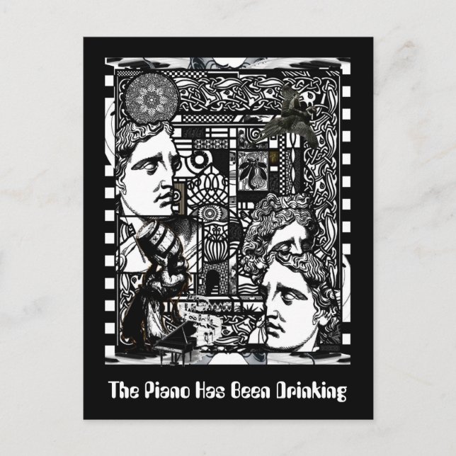 Postal El piano se ha estado bebiendo (Anverso)
