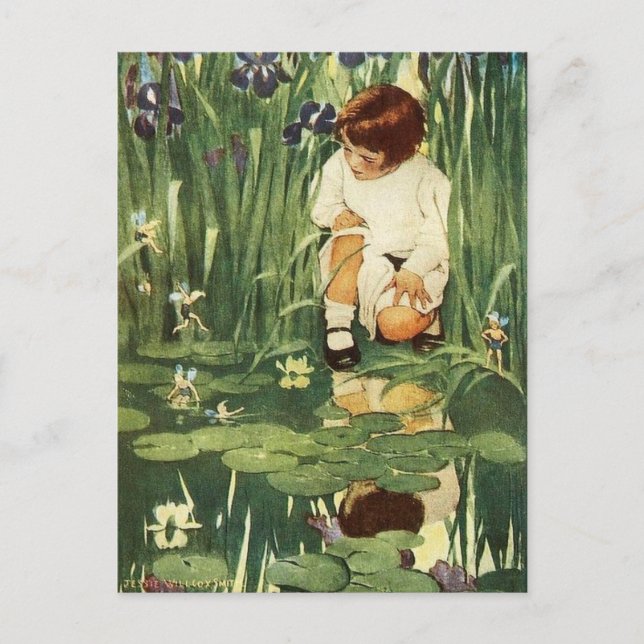 Postal El picnic de las hadas (Anverso)