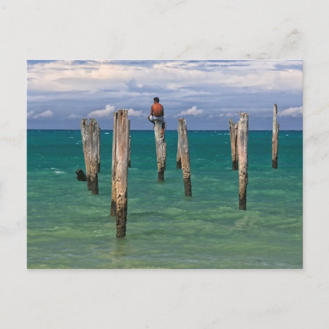 Postal El Pier En La Playa De Coqueiros En Trancoso (Anverso)