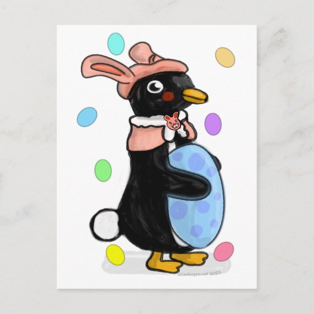 Postal El pingüino de Pascua (Anverso)