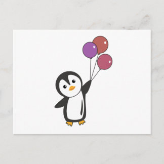 Postal El Pingüino Fundido Se Sube A Los Globos