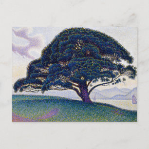 Postal El pino Bonaventure, pintura al óleo, Paul Signac