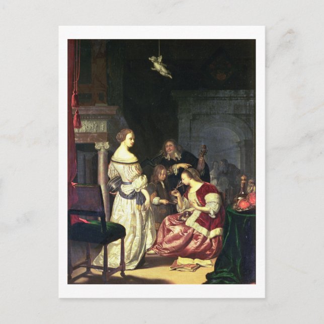 Postal El pintor con su familia, 1675 (petróleo en el pan (Anverso)