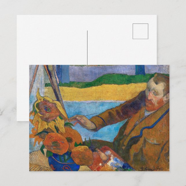 Postal El pintor de los girasoles | Paul Gauguin | (Anverso / Reverso)