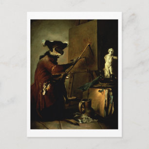 Postal El pintor de monos, 1740 (aceite sobre lienzo)