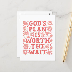 Postal El plan de Dios vale la pena la espera chica crist