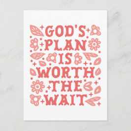 Postal El plan de Dios vale la pena la espera chica crist