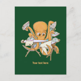 Postal El planchado de pulpo, abrumado por las tareas.