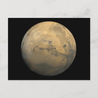 Postal El planeta Marte en el sistema solar NASA
