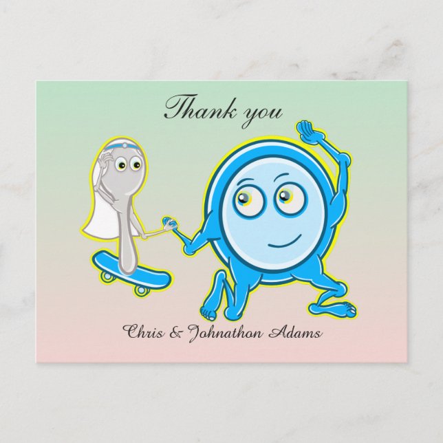 Postal El plato salió con el Boda Spoon Gracias (Anverso)