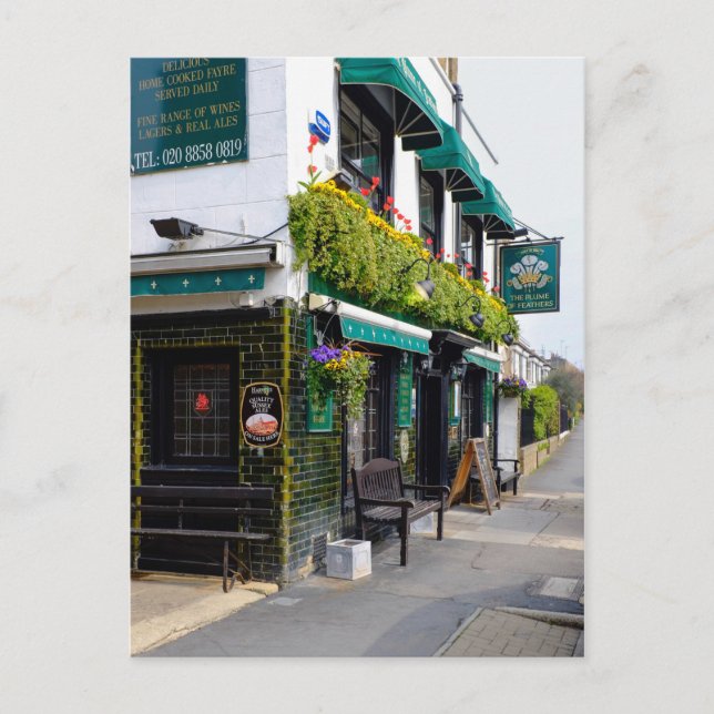 Postal El Plume de las Plumas, Greenwich, Londres (Anverso)