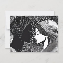 Postal El poder blanco y negro del amor