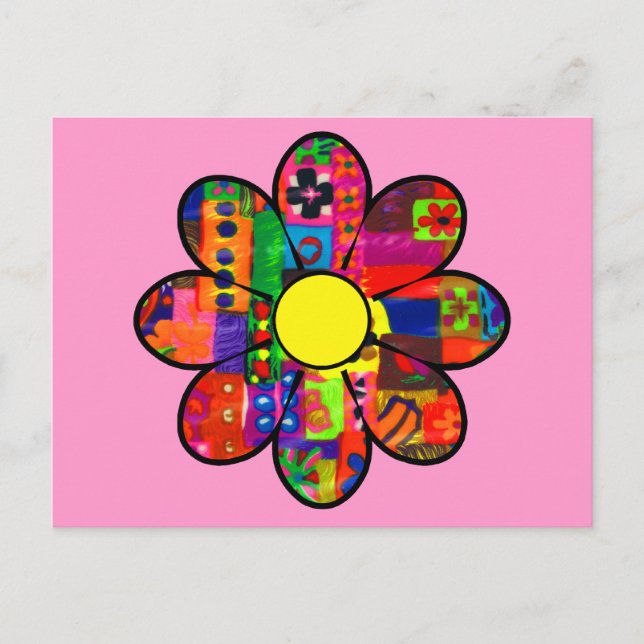 Postal El poder de las flores en los sesenta (Anverso)