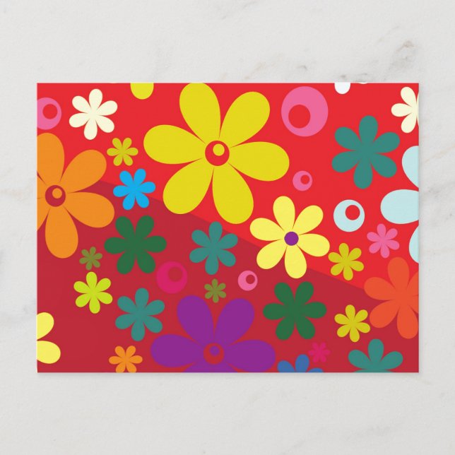 Postal El poder de las flores en rojo (Anverso)
