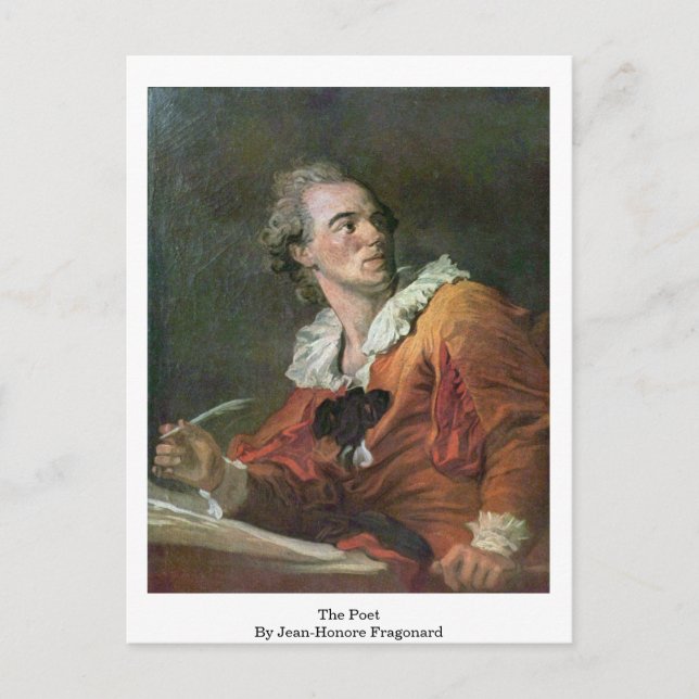 Postal El Poeta De Jean-Honore Fragonard (Anverso)