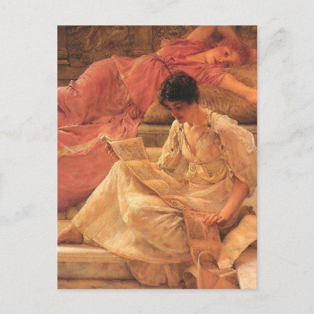 Postal El poeta favorito Lawrence Alma-Tadema 1888 (Anverso)
