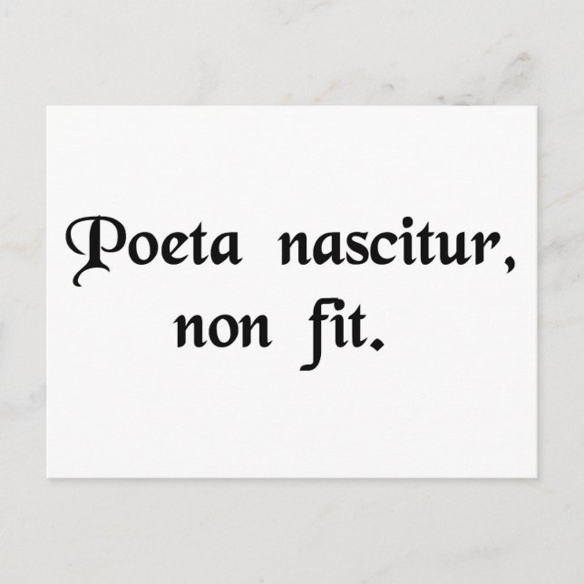 Postal El poeta nace, no se hace. (Anverso)