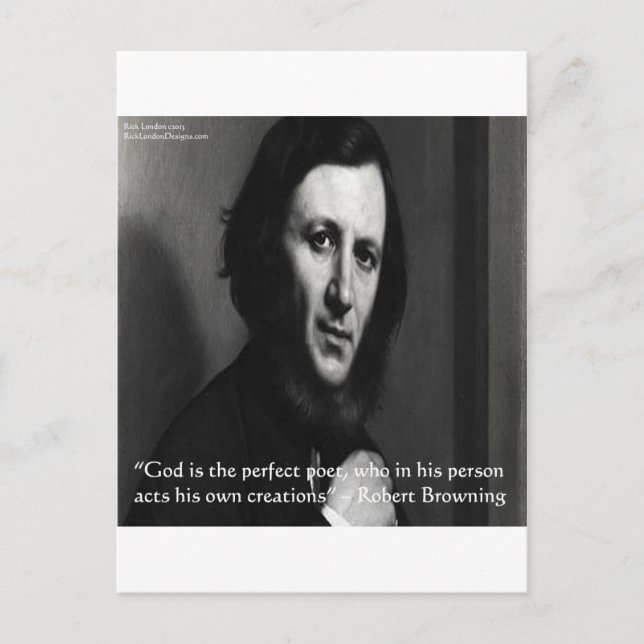 Postal El poeta perfecto de Dios Robert Browning (Anverso)
