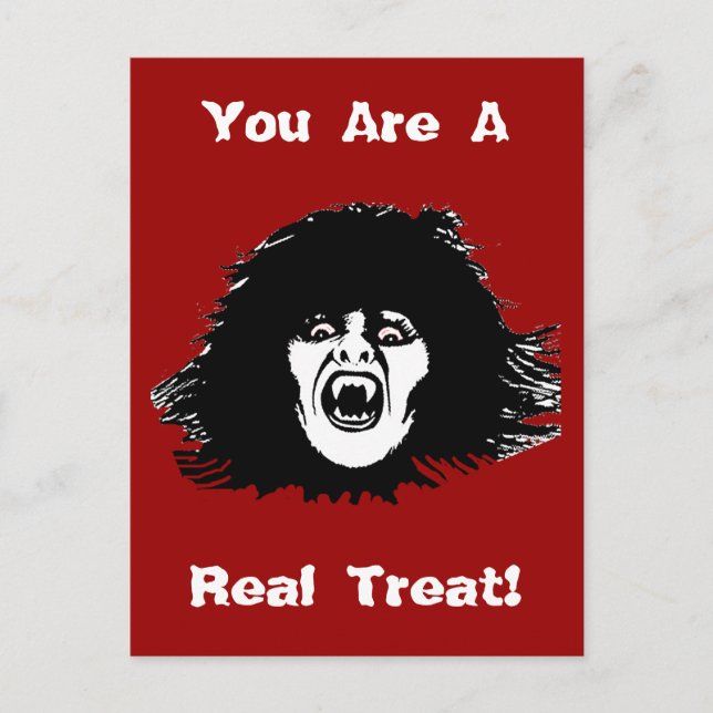 Postal El polluelo de vampiro es un verdadero trato (Anverso)